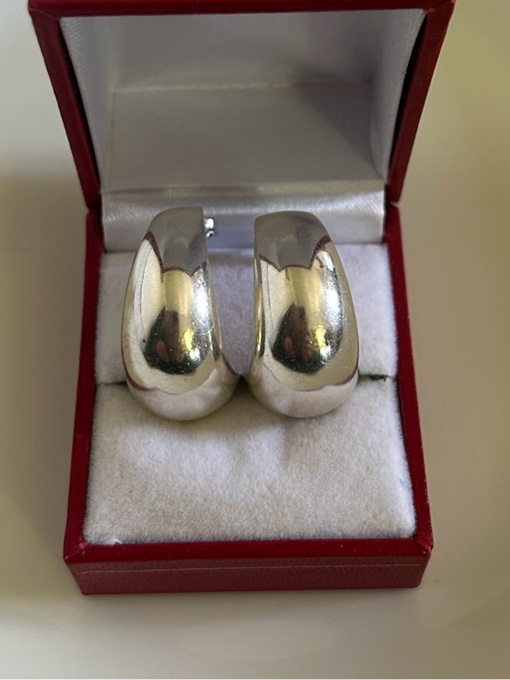 Vintage Sterling Silver Chunky Hoop Earrings